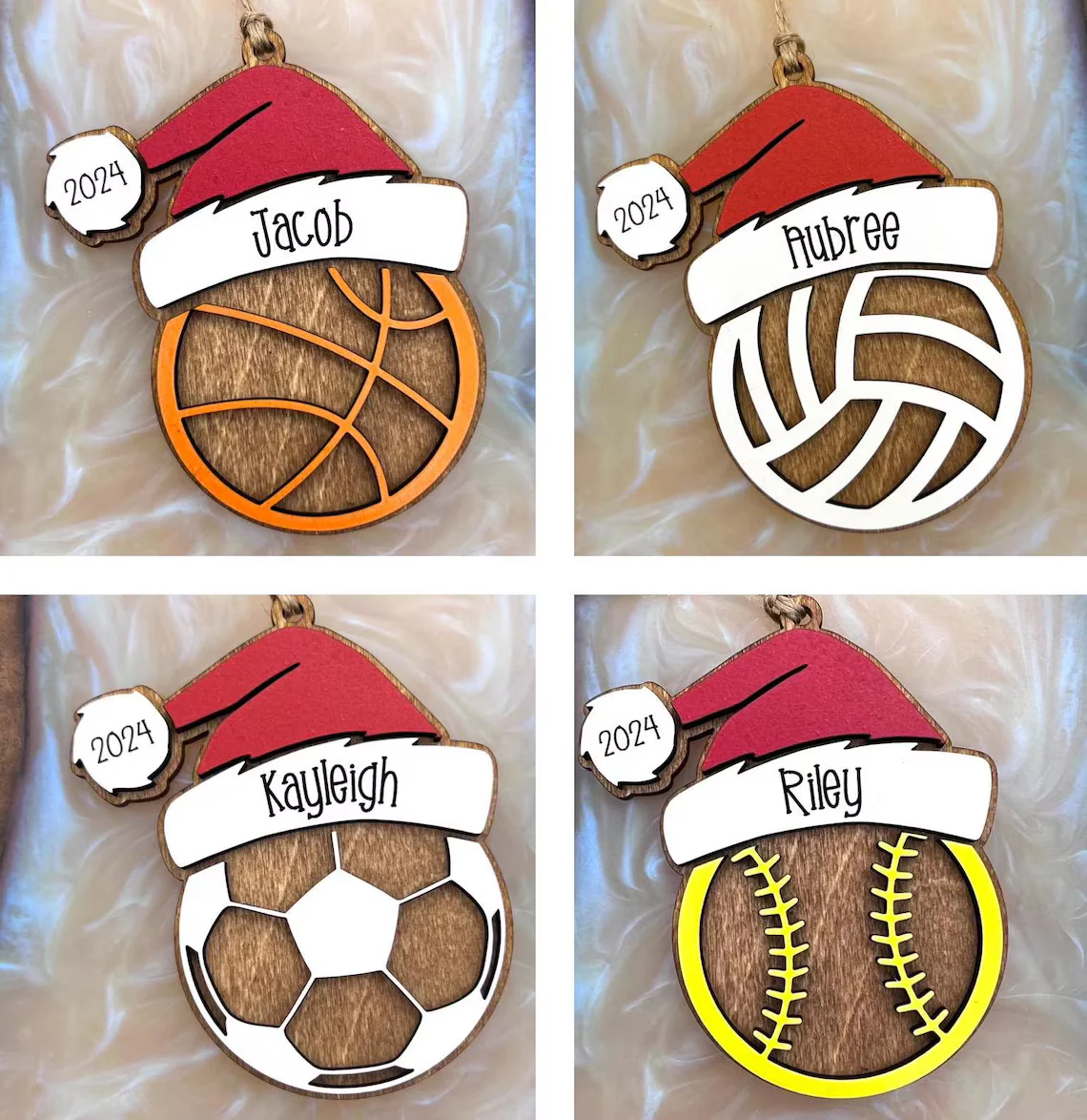 Personalized Sports Ornament – Custom Name & Year, Wood Christmas Gift - Image 4
