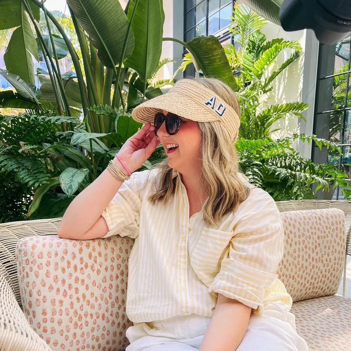 Personalized Straw Visor – Custom Monogram Beach Hat - Image 8