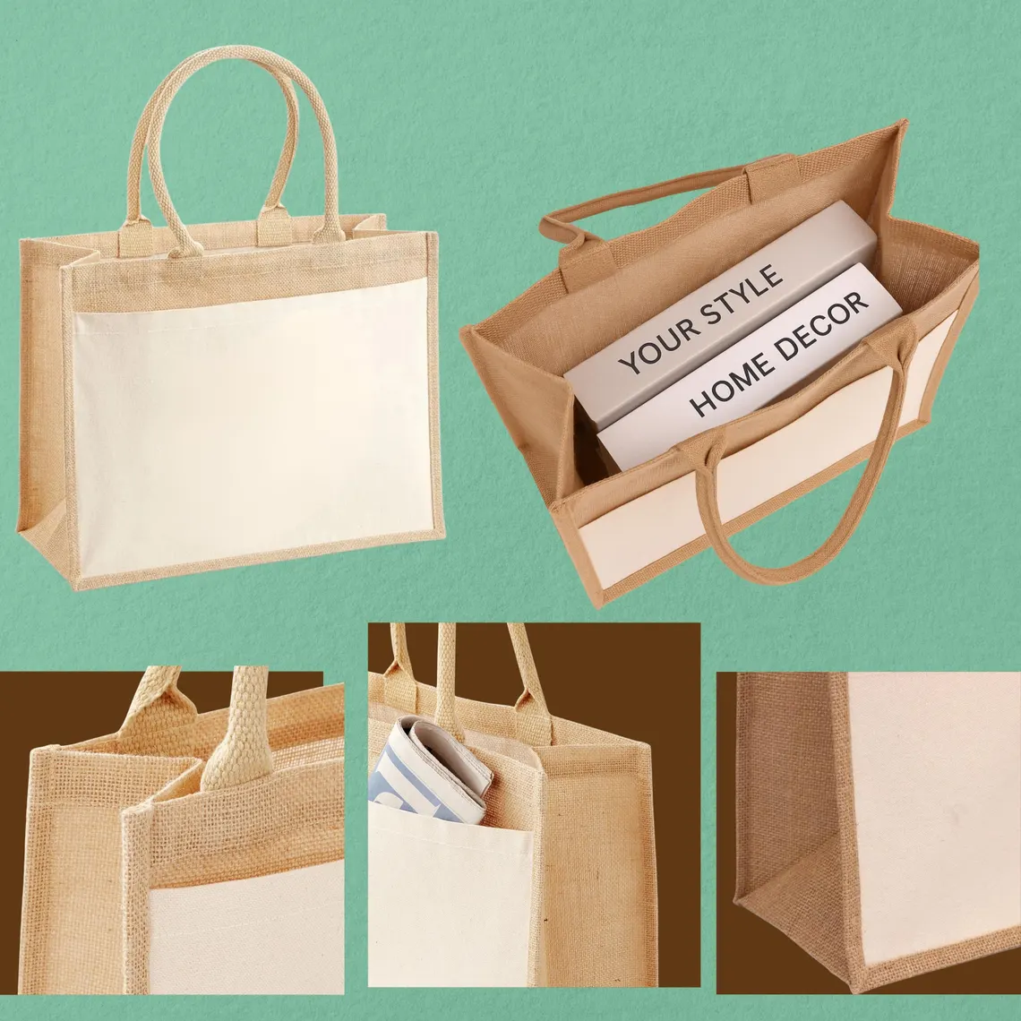 Personalized Teacher Jute Tote Bag – Custom Floral Appreciation Gift - Image 6