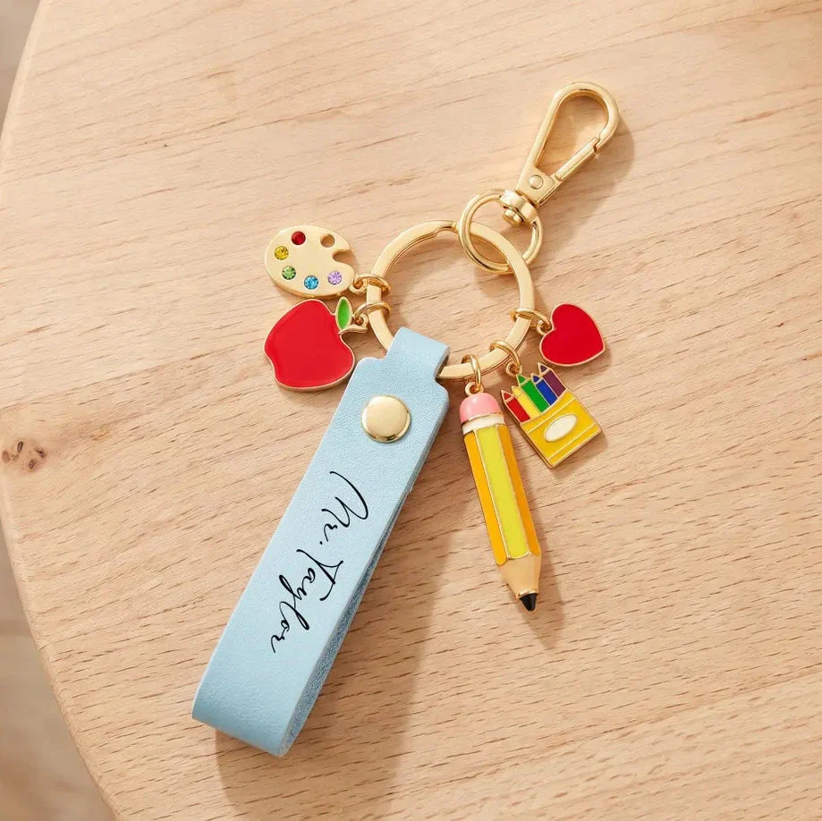 Personalized Teacher Keychain Set (2pcs) | Custom Name Gift - Image 3