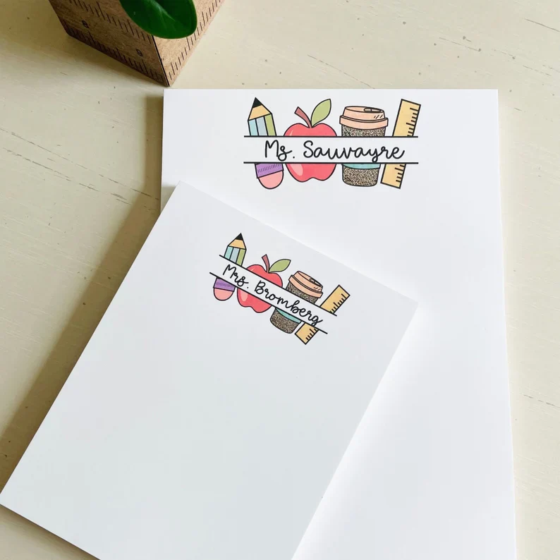 Personalized Teacher Notepad – Custom Name Writing Pad Gift - Image 2
