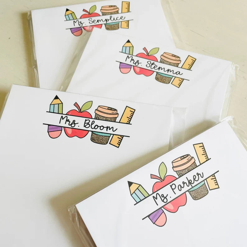 Personalized Teacher Notepad – Custom Name Writing Pad Gift - Image 3