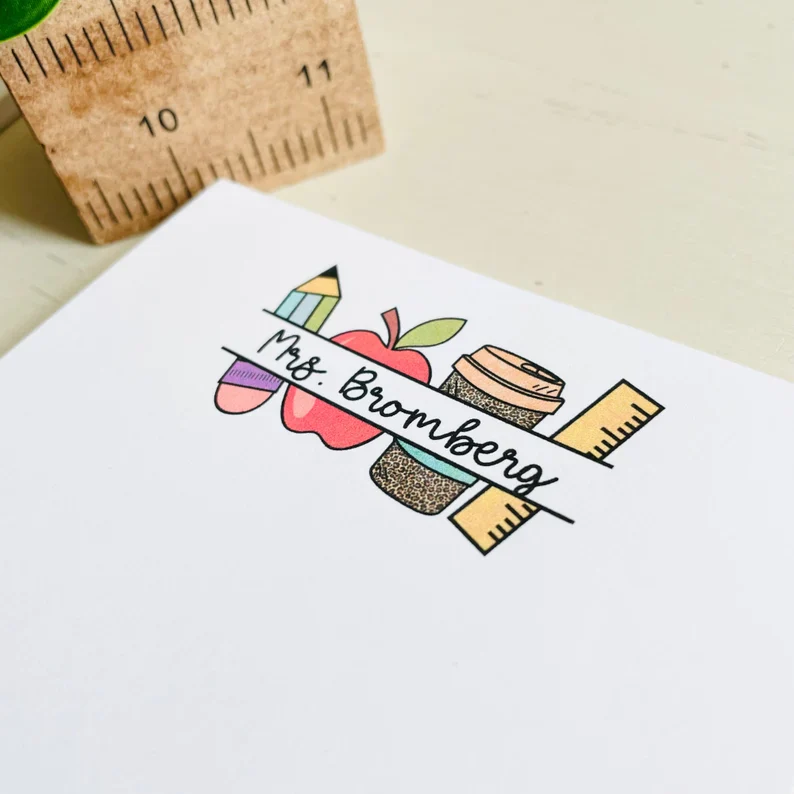 Personalized Teacher Notepad – Custom Name Writing Pad Gift - Image 4