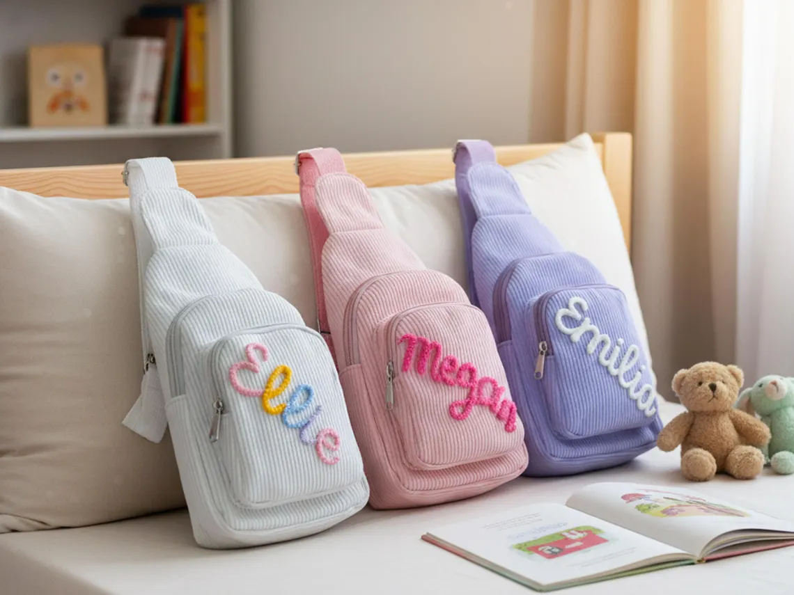 Personalized Toddler Corduroy Mini Sling Bag | Custom Kids Purse - Image 3