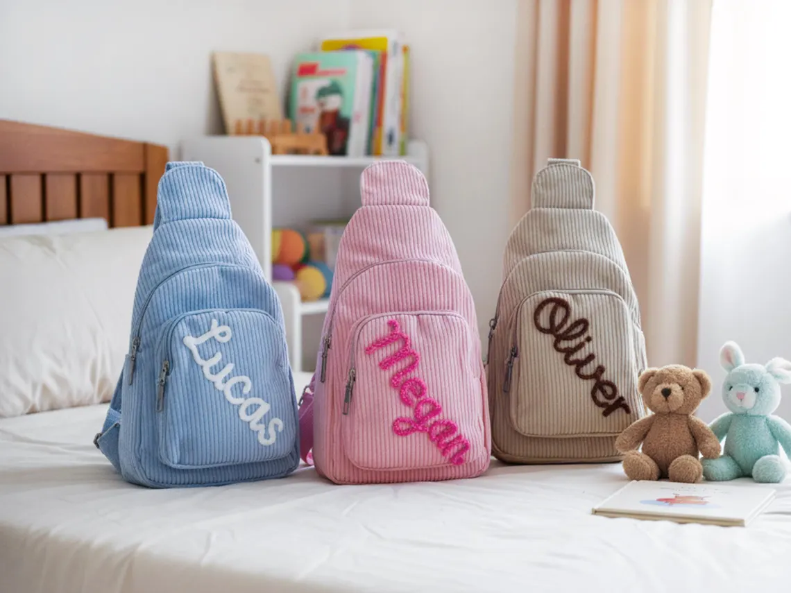 Personalized Toddler Corduroy Mini Sling Bag | Custom Kids Purse - Image 4