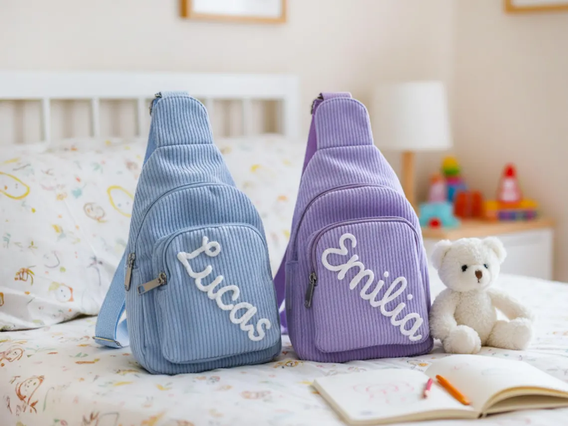 Personalized Toddler Corduroy Mini Sling Bag | Custom Kids Purse - Image 5