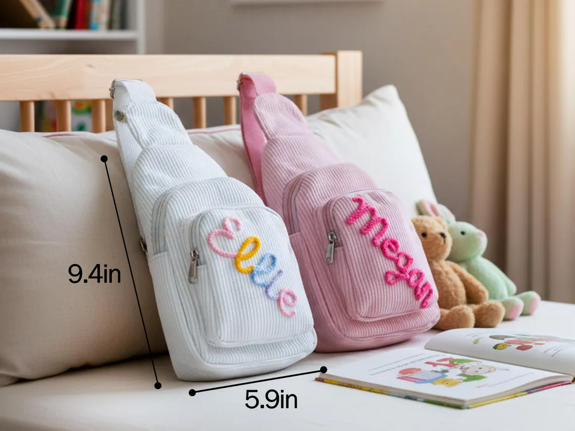 Personalized Toddler Corduroy Mini Sling Bag | Custom Kids Purse - Image 6