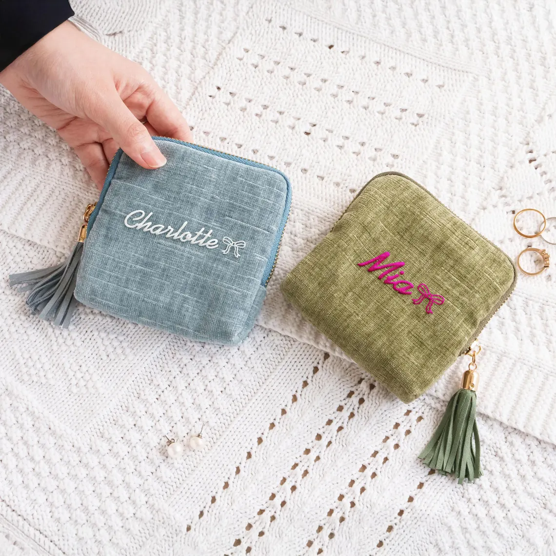 Travel Jewelry Case – Personalized Jewelry Organizer for Women, Custom Bridesmaid Gift - Image 5