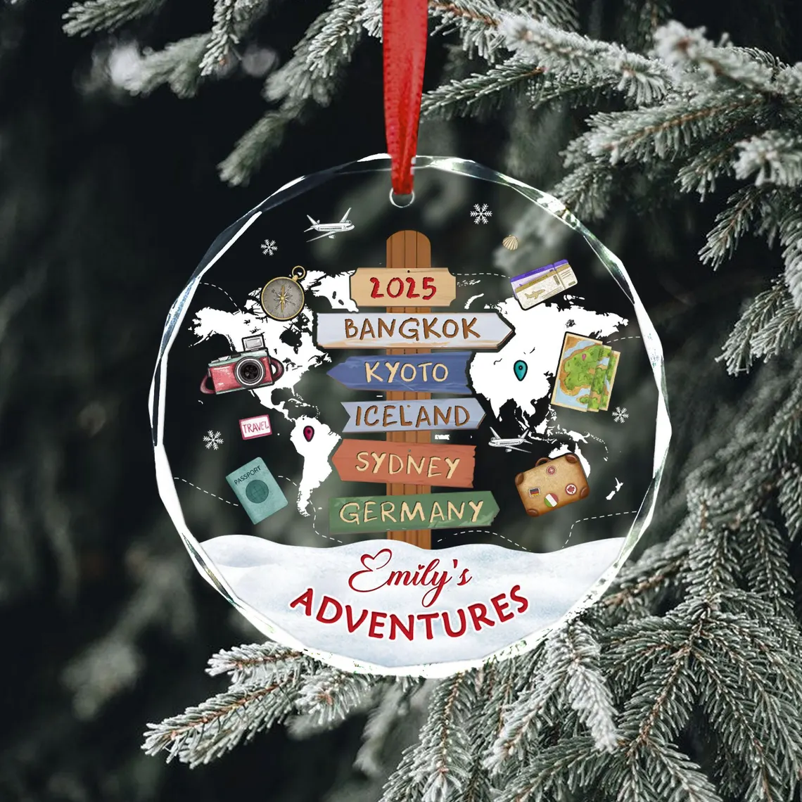 Personalized Travel Ornament | Custom Destination Keepsake - Image 2