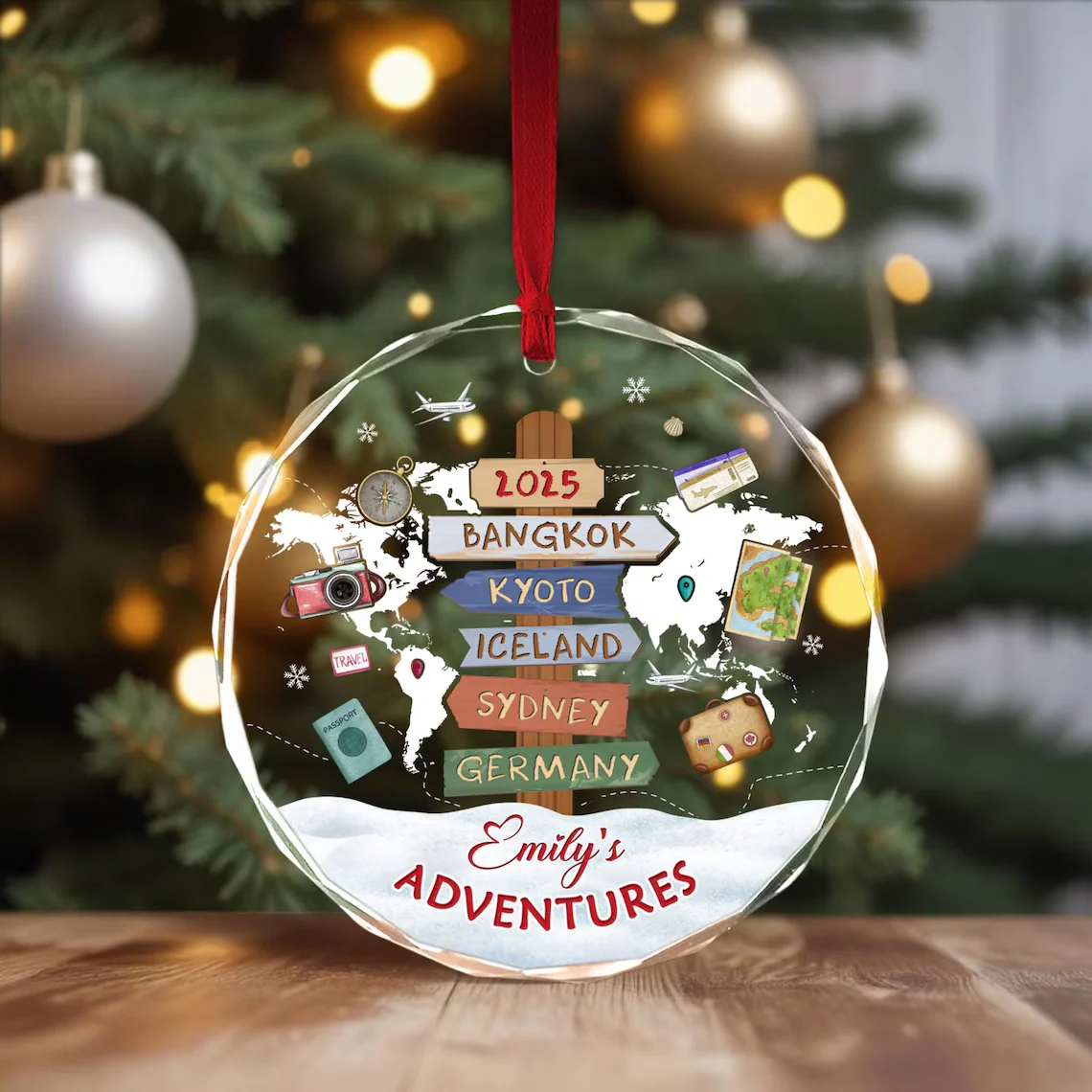 Personalized Travel Ornament | Custom Destination Keepsake - Image 3