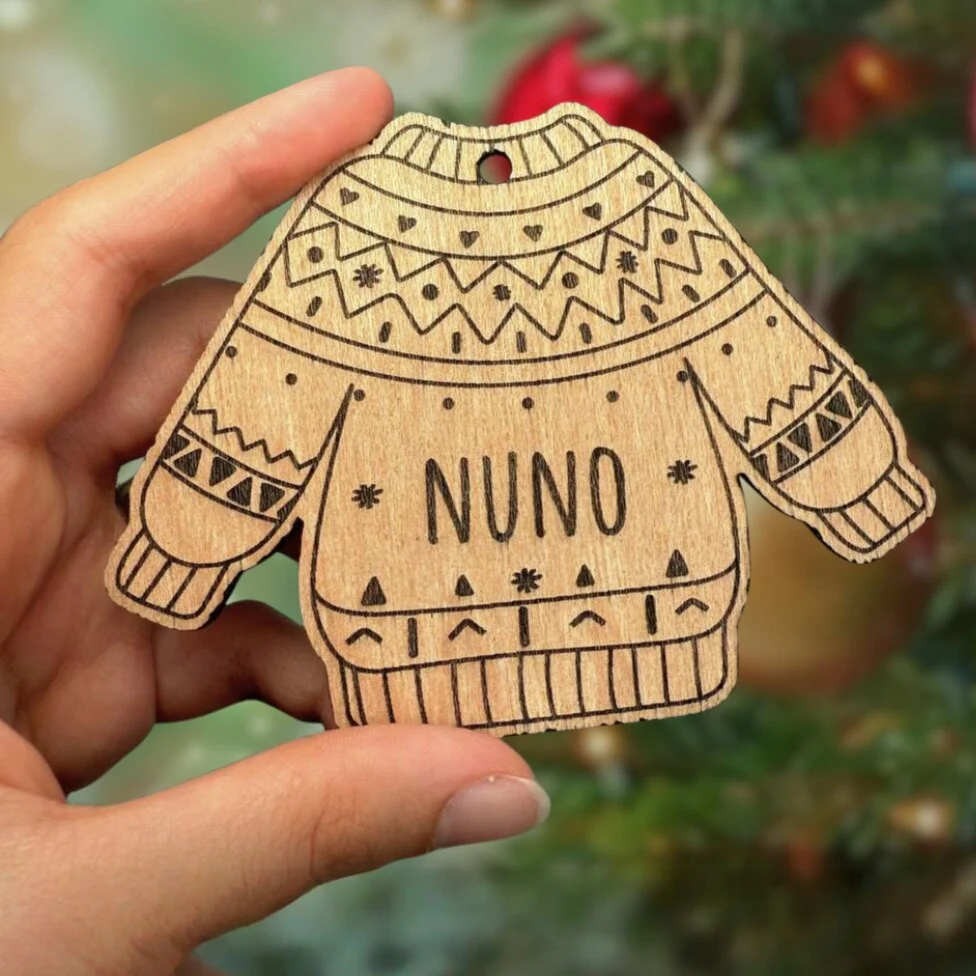Personalized Ugly Sweater Christmas Ornament – Custom Name Gift - Image 2