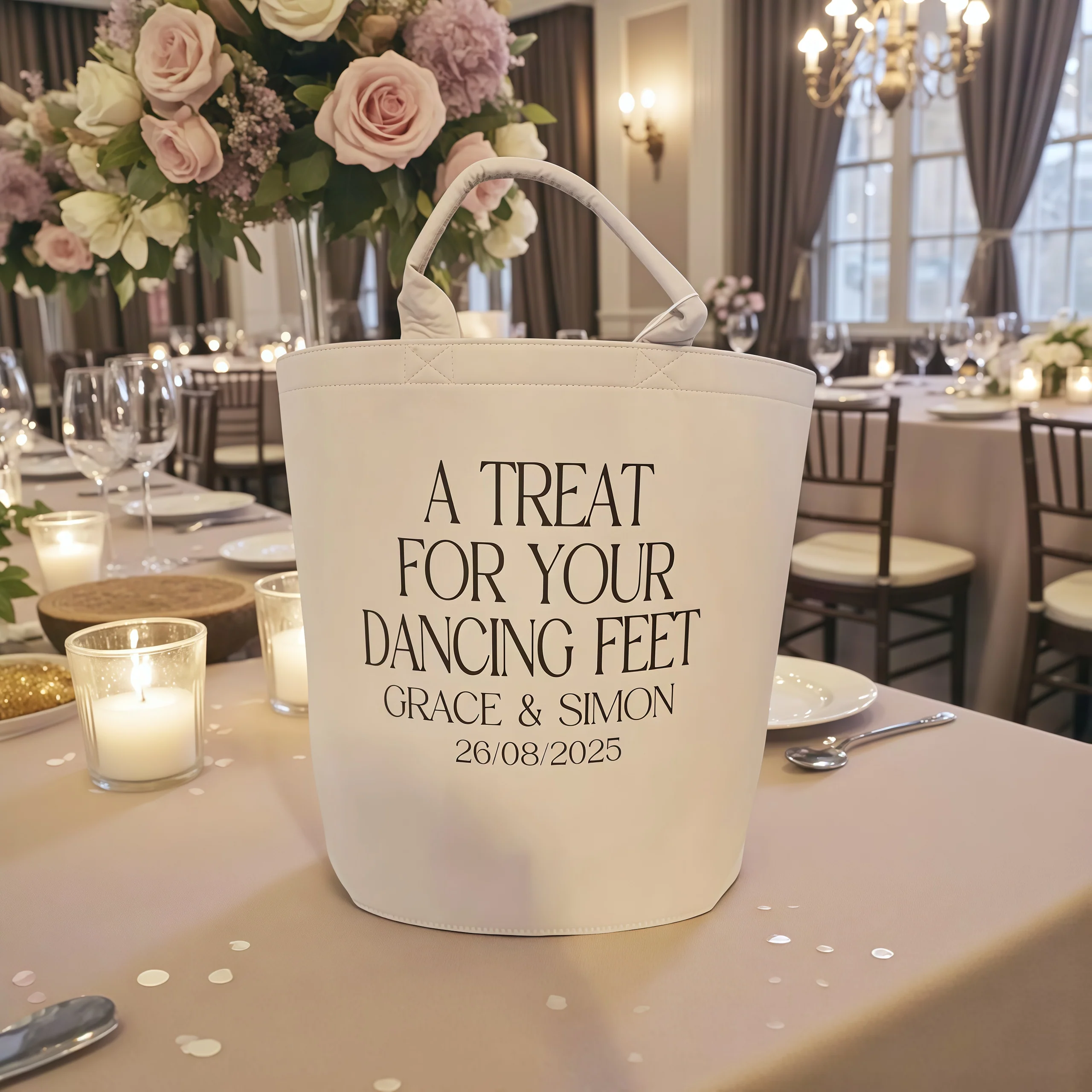Personalized Wedding Basket for Glow Sticks & Flip Flops - Image 2