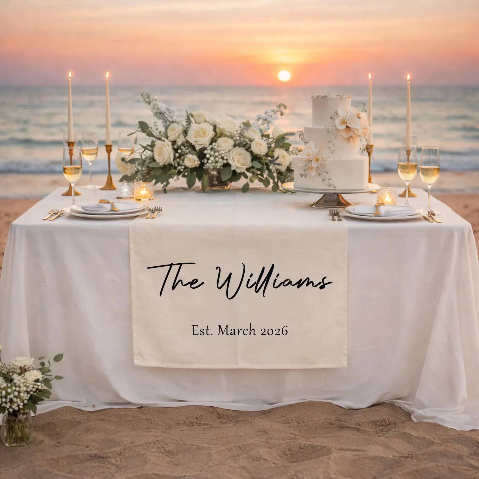 Personalized Wedding Table Banner | Custom Family Name & Year - Image 3