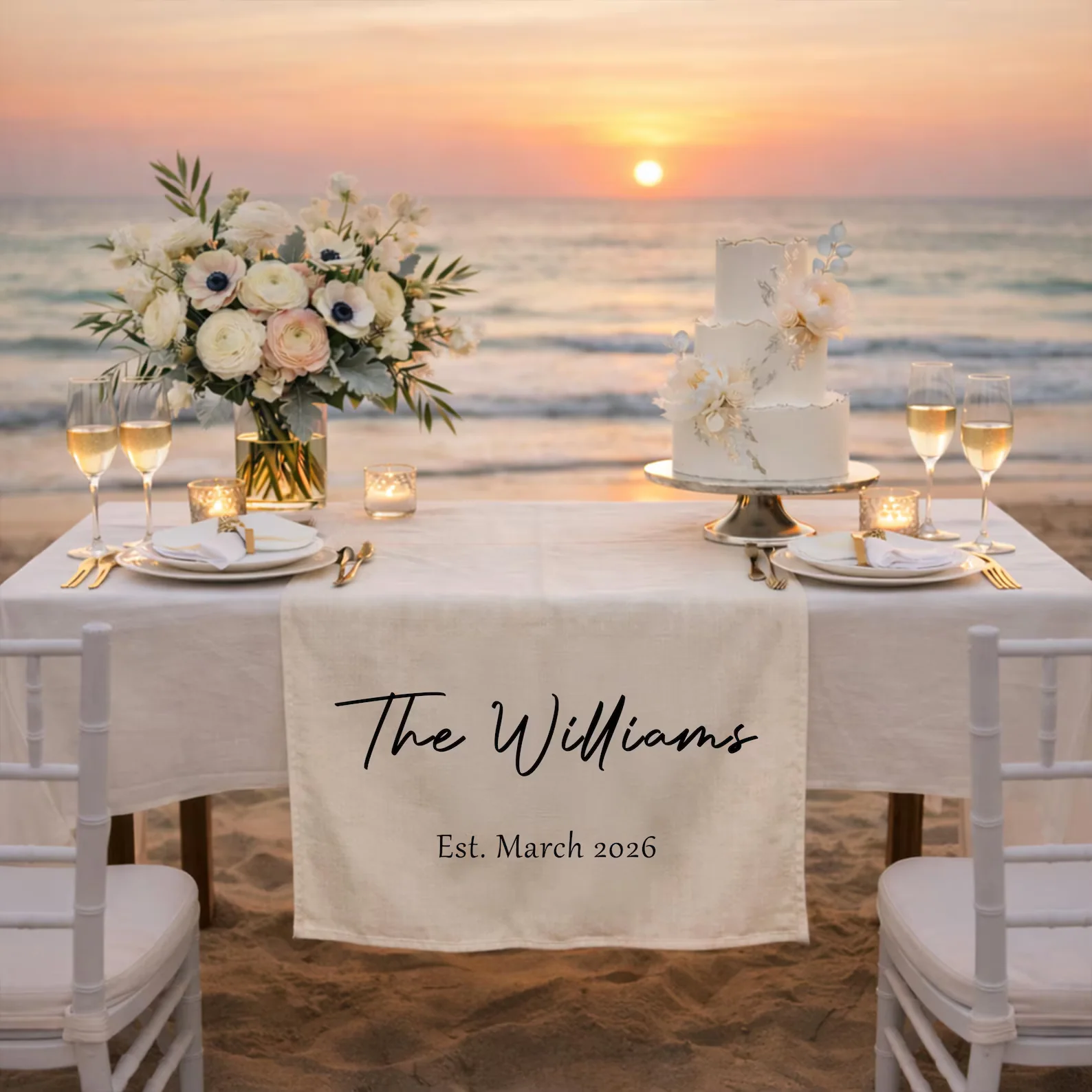 Personalized Wedding Table Banner | Custom Family Name & Year - Image 4