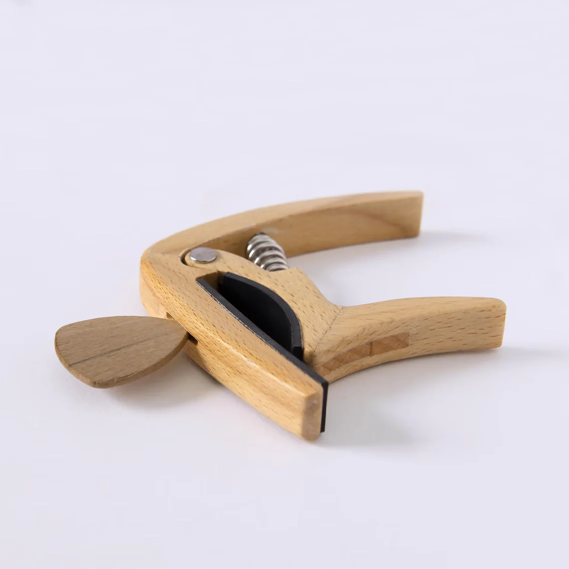 Custom Beechwood Guitar Capo & Pick Gift Set with Engraving - Image 6