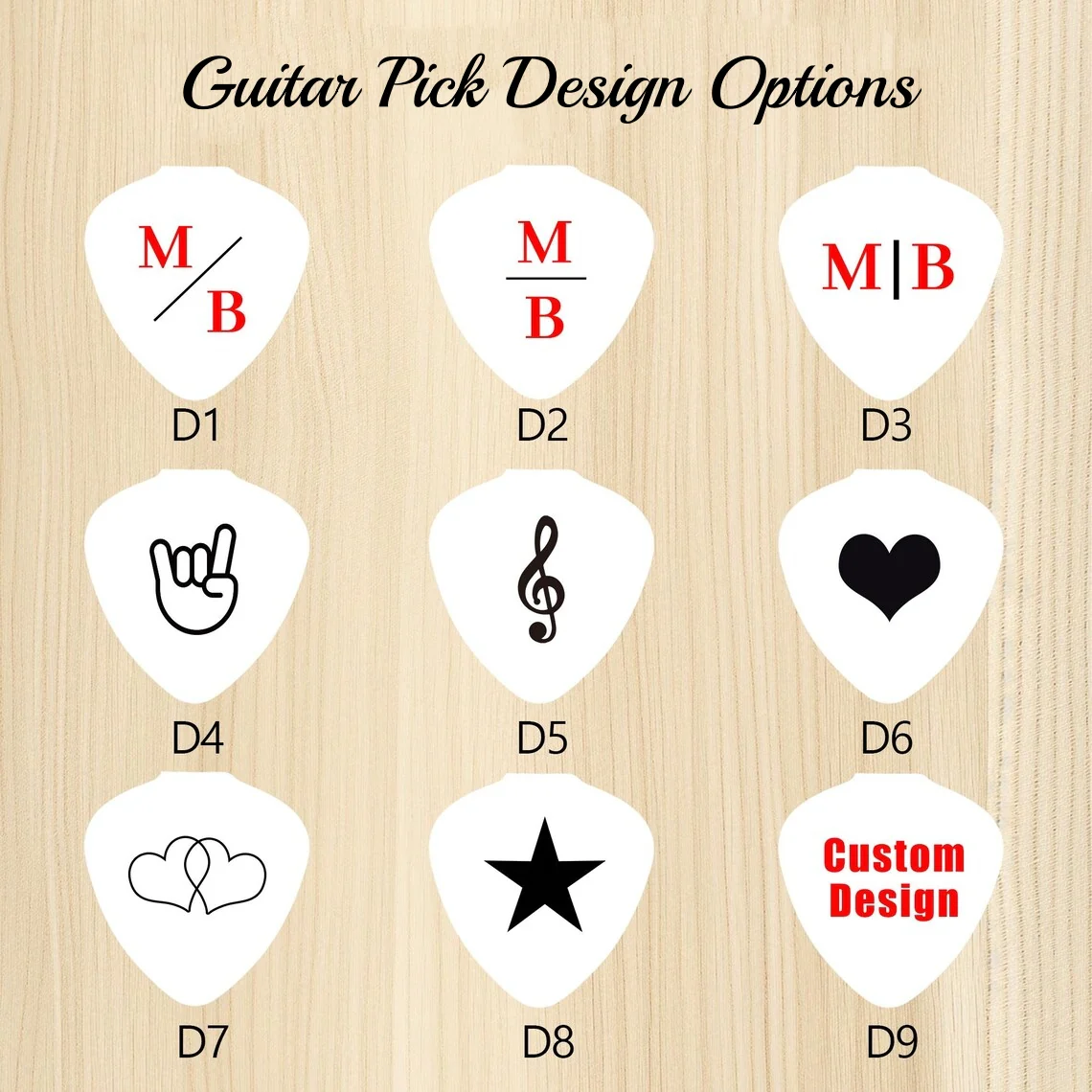 Custom Beechwood Guitar Capo & Pick Gift Set with Engraving - Image 8