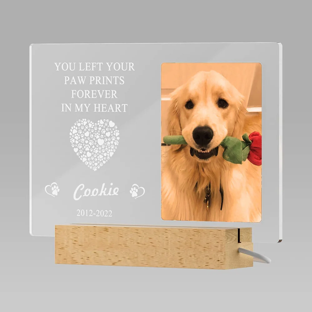 Personalized Wooden Acrylic Pet Memorial Frame β Customizable Photo & Text Memorial for Pets πΎ - Image 4