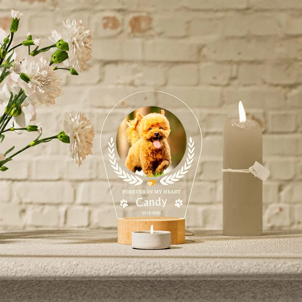 Personalized Wooden Acrylic Pet Memorial Frame β Customizable Photo & Text Memorial for Pets πΎ - Image 5