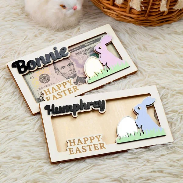 Personalized Wooden Bunny Wallet for Kids – Custom Easter Gift 🐰💖 - Image 5