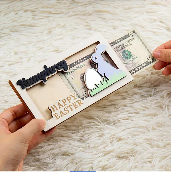Personalized Wooden Bunny Wallet for Kids – Custom Easter Gift 🐰💖 - Image 7