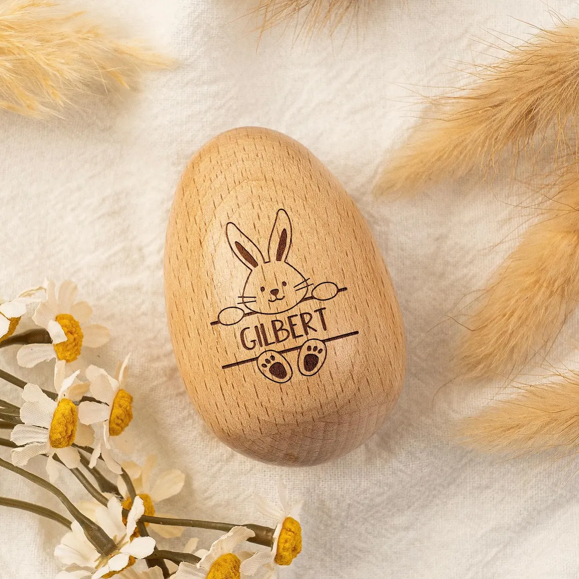 Personalized Wooden Easter Egg – Laser Engraved Easter Gift for Kids 🐣🎁 - Image 4