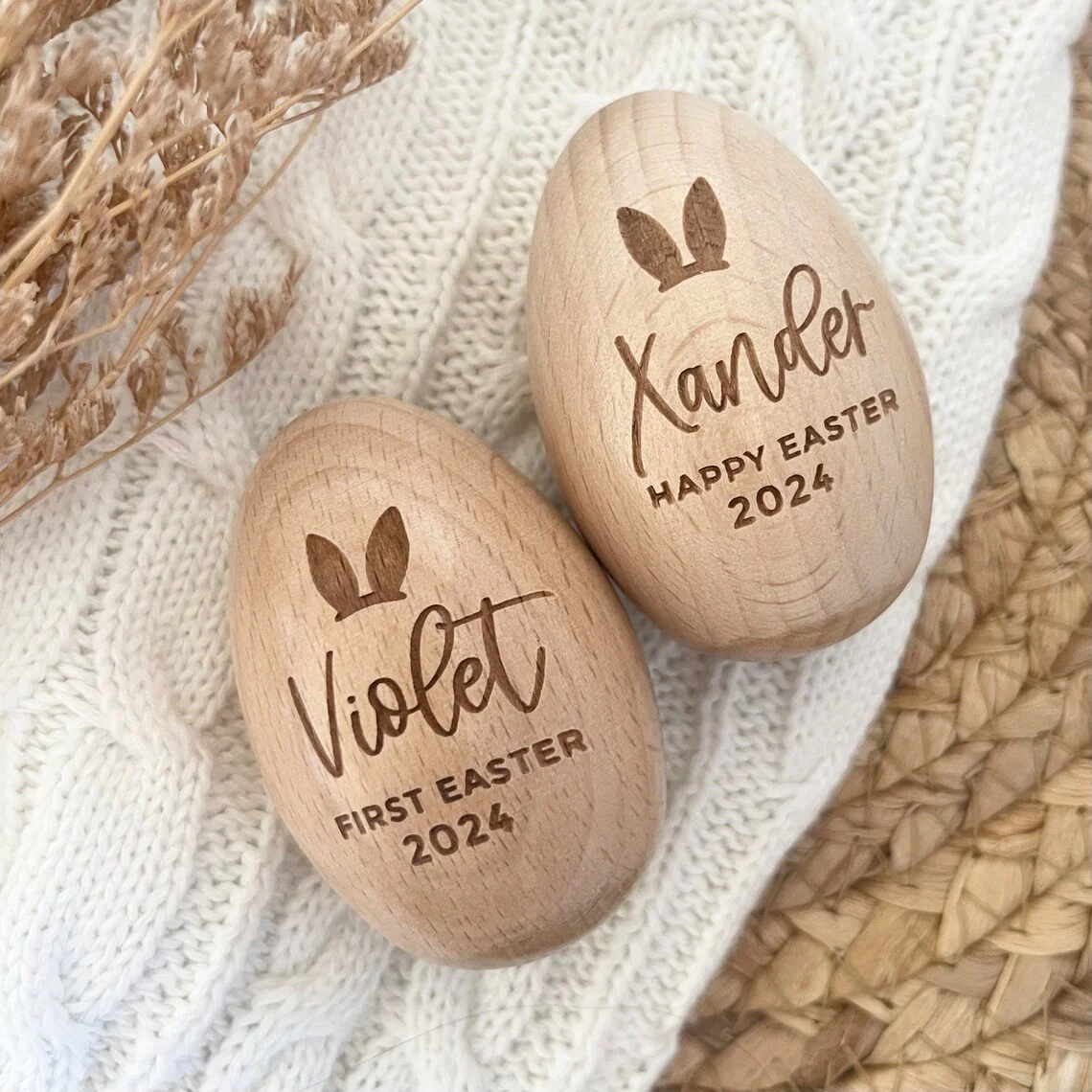 Personalized Wooden Easter Egg – Laser Engraved Easter Gift for Kids 🐣🎁 - Image 9