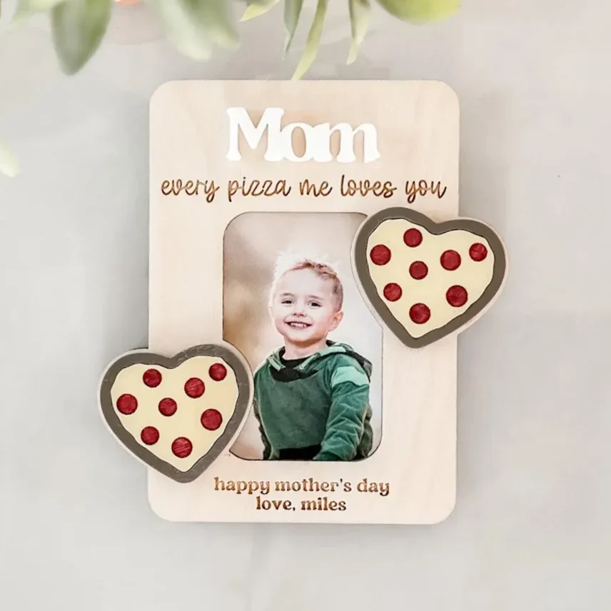 Personalized Wooden Photo Frame Fridge Magnet – Custom Name Gift for Family - Image 8