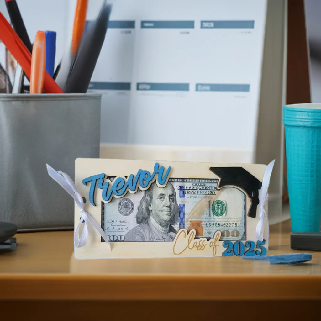 Custom Wooden Money Holder – Personalized Graduation Gift - Image 4
