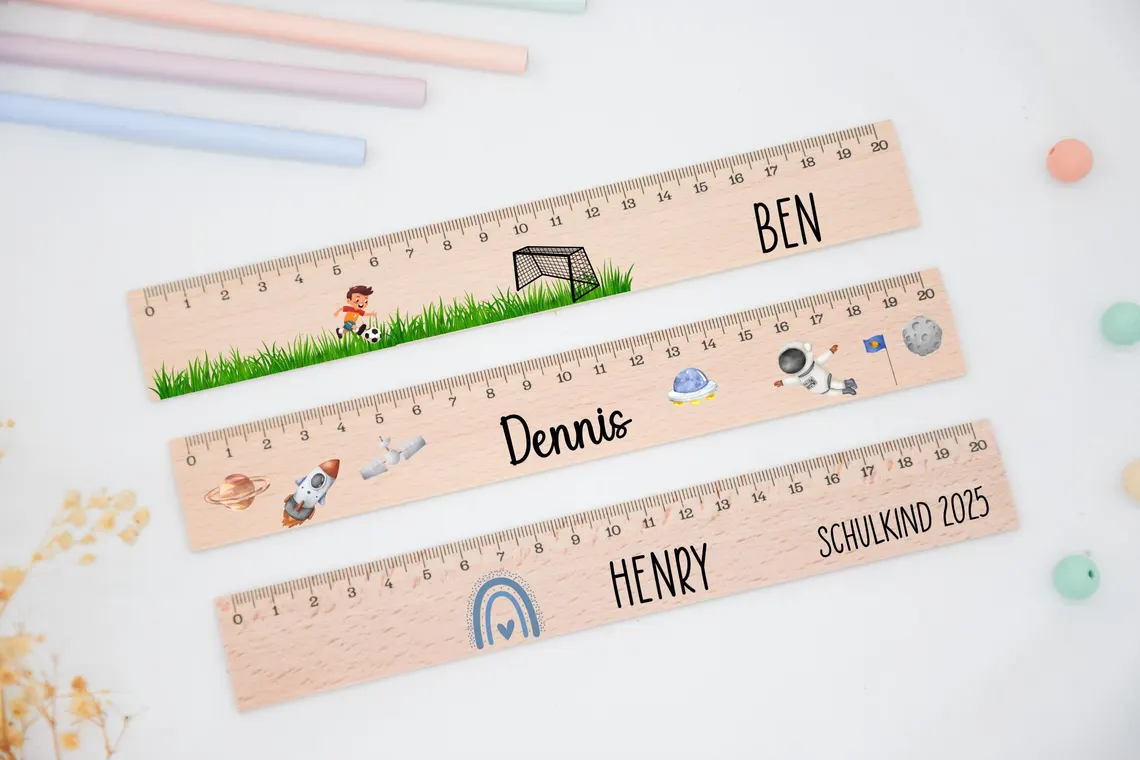 Personalized Kids Wooden Ruler – Custom Name School Gift 20cm - Image 4