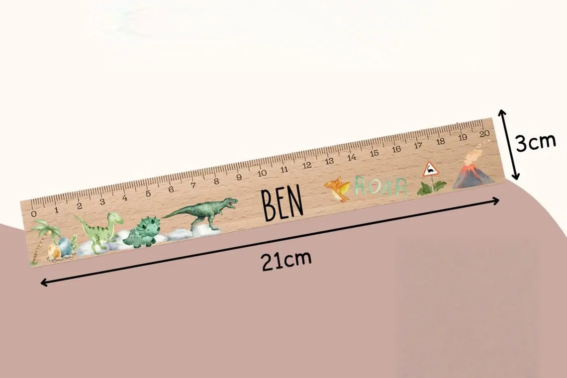 Personalized Kids Wooden Ruler – Custom Name School Gift 20cm - Image 5