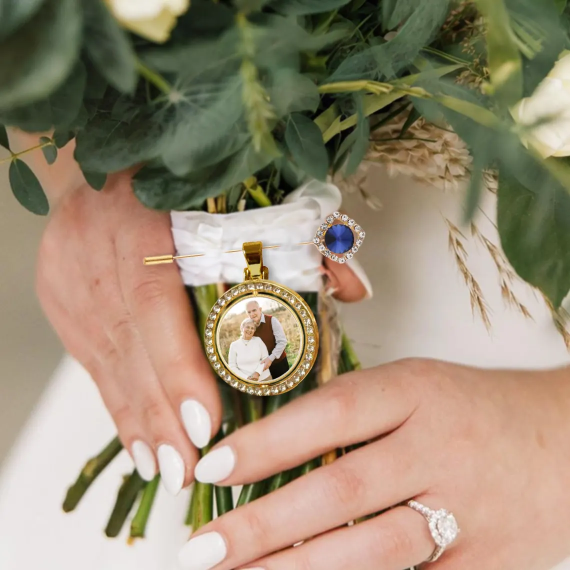 Photo Bouquet Charm – Something Blue Bridal Keepsake - Image 4