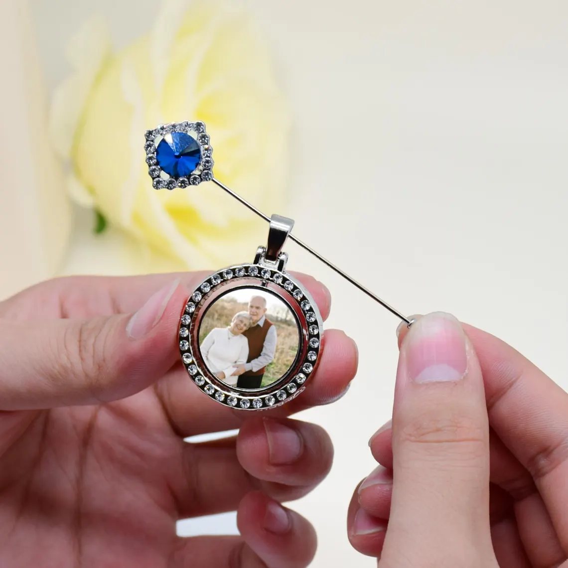 Photo Bouquet Charm – Something Blue Bridal Keepsake - Image 6