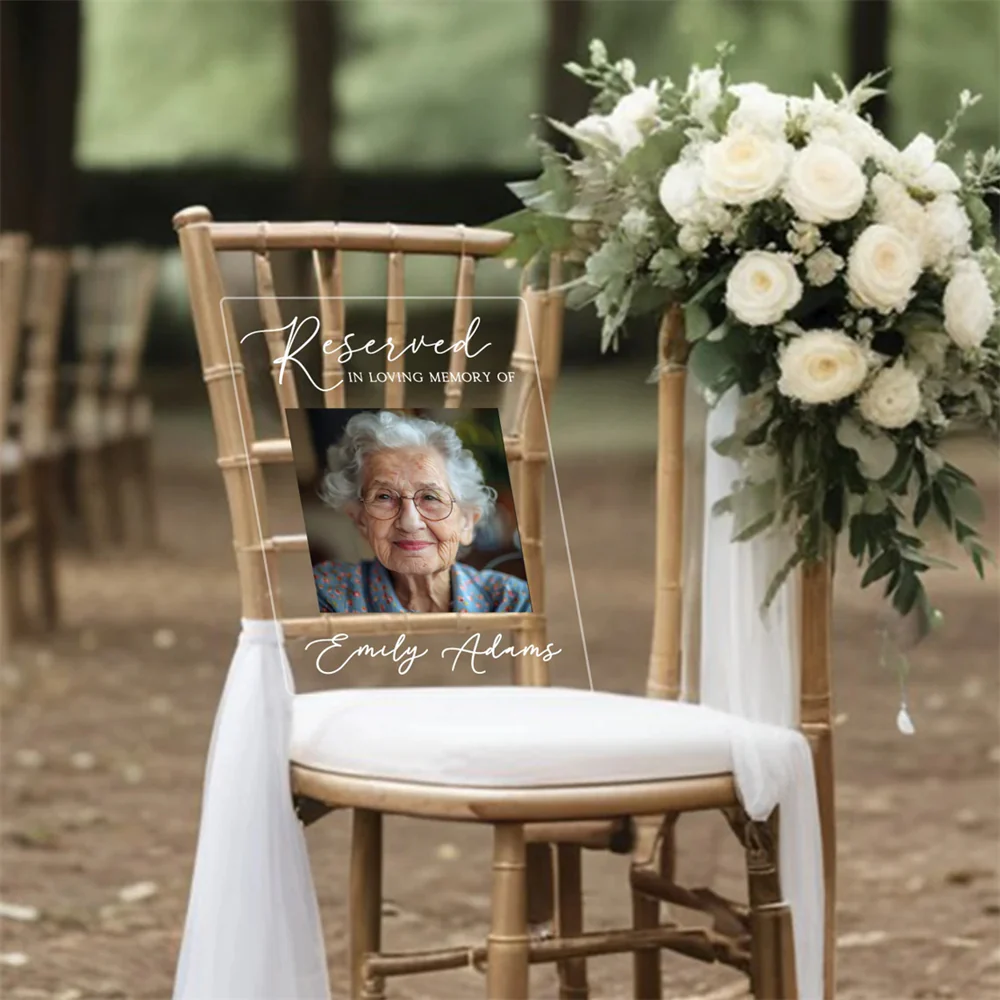 Reserved Memorial Sign, Personalized Memorial Plaque, In Loving Memory Wedding Decor, Sympathy Gift, Memorial Acrylic Wedding Sign - Image 3