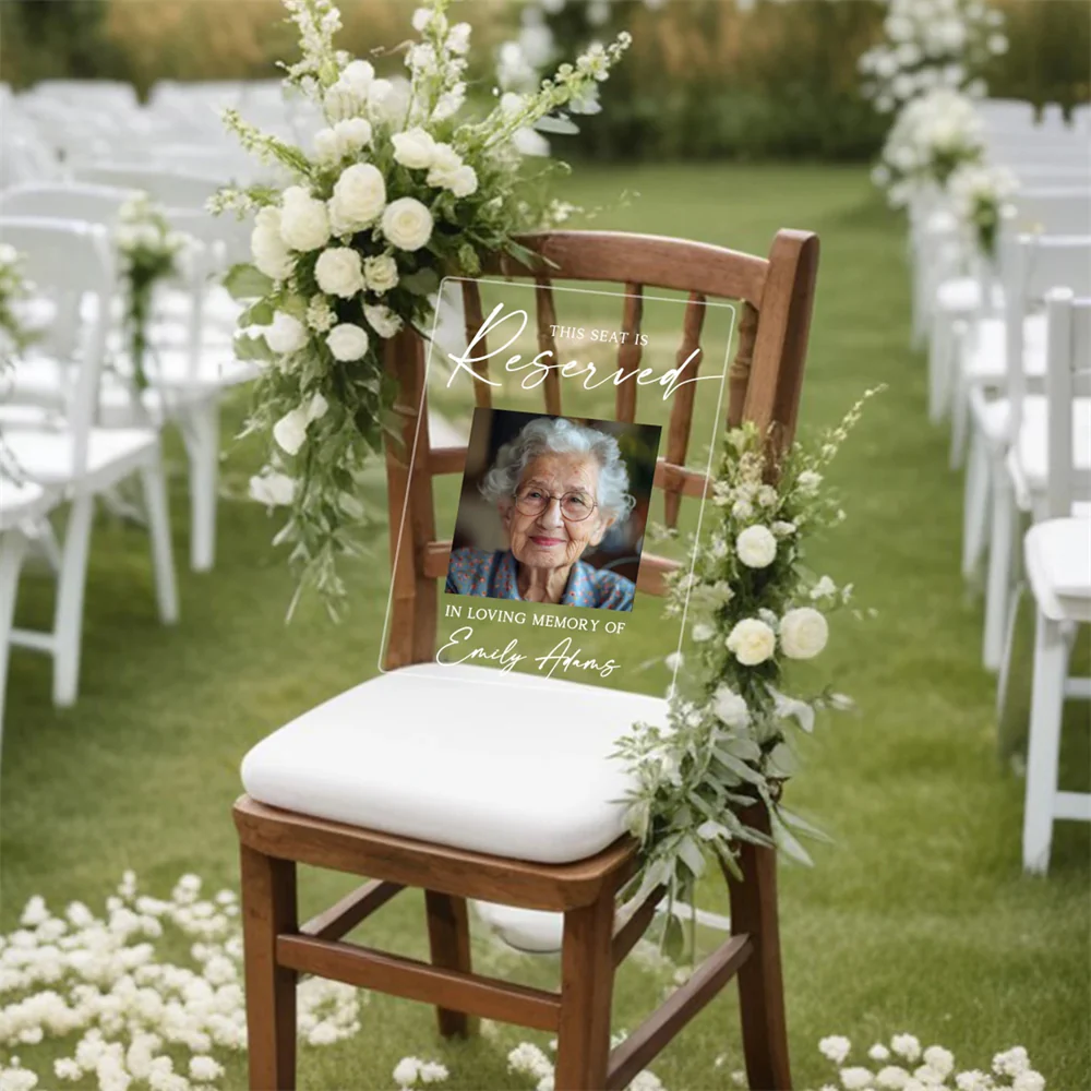 Reserved Memorial Sign, Personalized Memorial Plaque, In Loving Memory Wedding Decor, Sympathy Gift, Memorial Acrylic Wedding Sign - Image 4