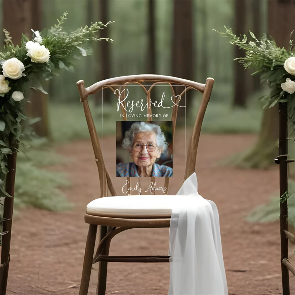 Reserved Memorial Sign, Personalized Memorial Plaque, In Loving Memory Wedding Decor, Sympathy Gift, Memorial Acrylic Wedding Sign - Image 8