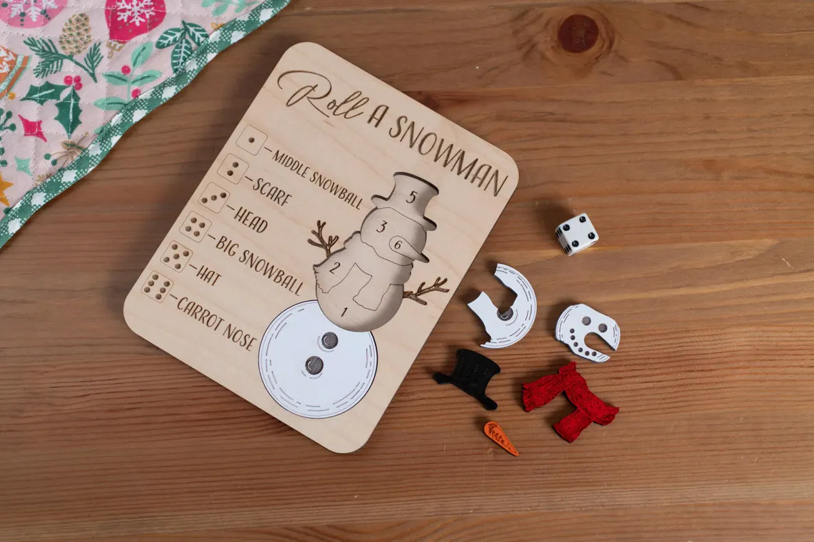 Roll-A-Snowman Christmas Puzzle Game | Kids Party & Stocking Stuffer - Image 3