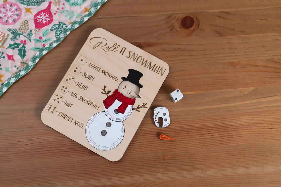 Roll-A-Snowman Christmas Puzzle Game | Kids Party & Stocking Stuffer - Image 4