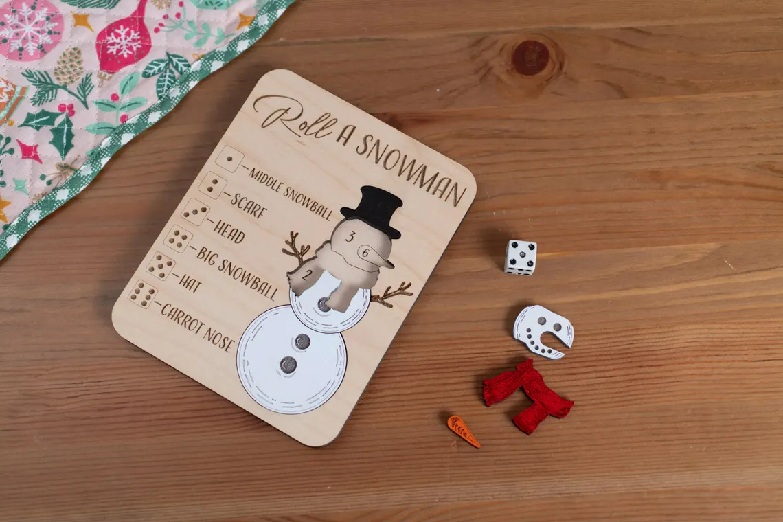 Roll-A-Snowman Christmas Puzzle Game | Kids Party & Stocking Stuffer - Image 5