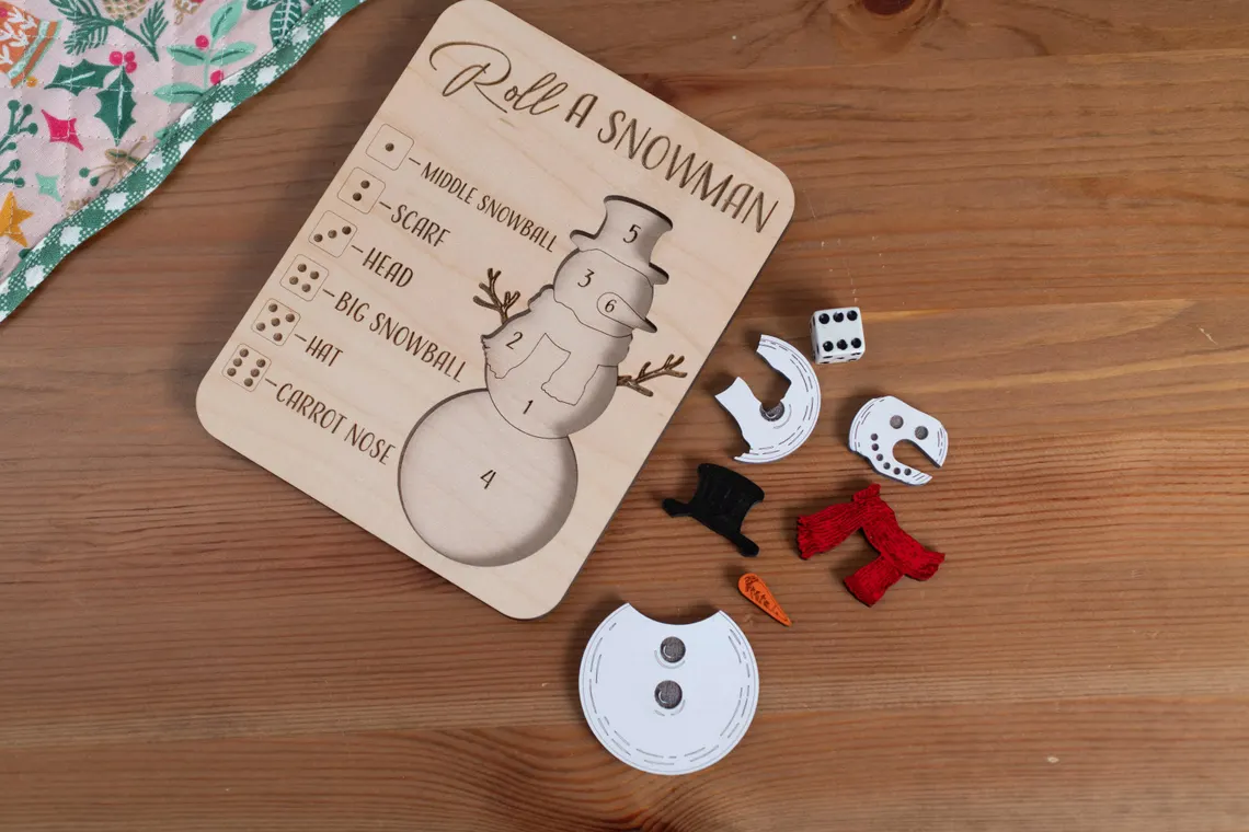 Roll-A-Snowman Christmas Puzzle Game | Kids Party & Stocking Stuffer - Image 7