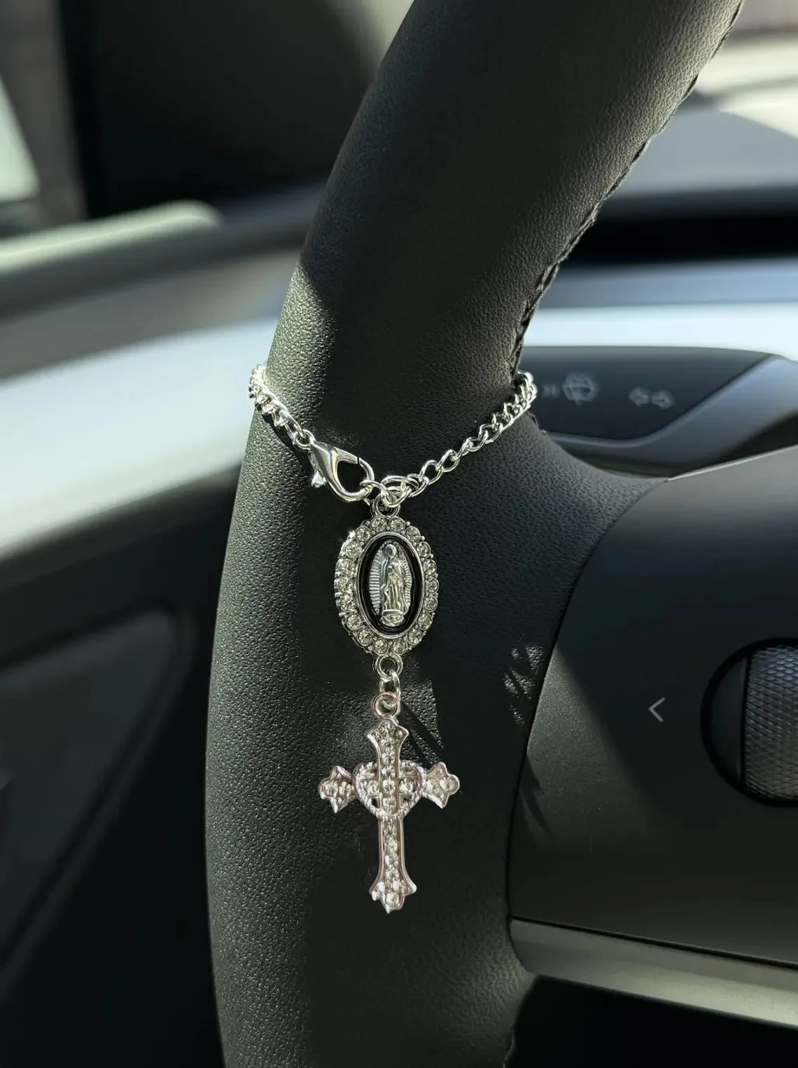 Custom Rosary Car Charm – Car Accessory in 6 Colors & 2 Finishes - Image 5