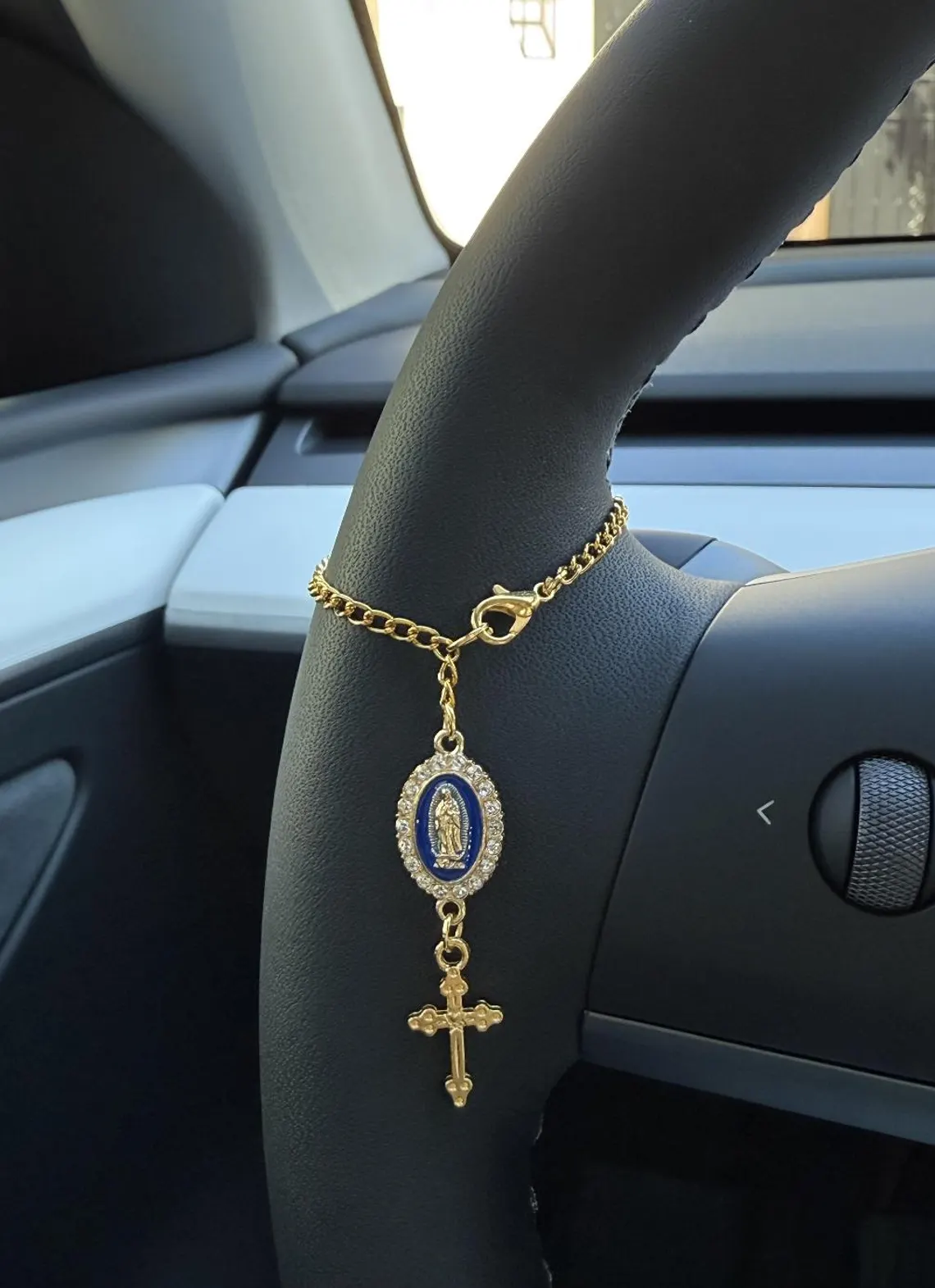 Custom Rosary Car Charm – Car Accessory in 6 Colors & 2 Finishes - Image 6