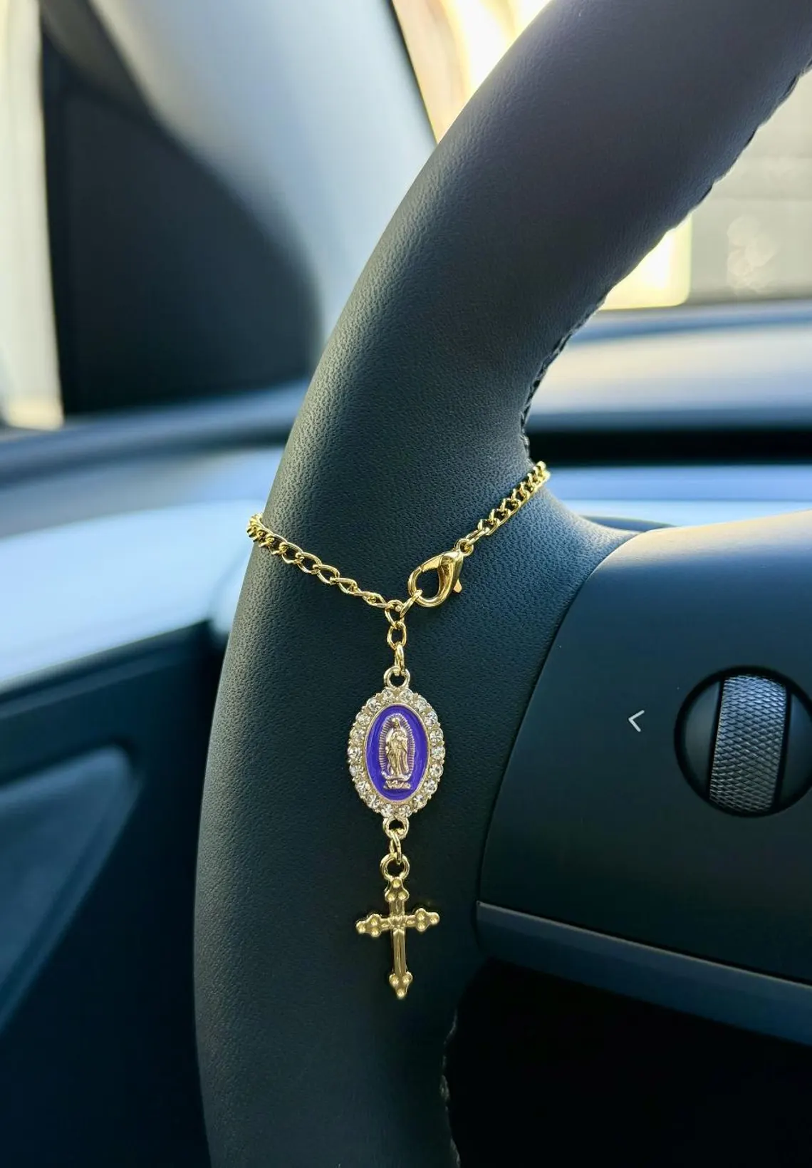 Custom Rosary Car Charm – Car Accessory in 6 Colors & 2 Finishes - Image 7