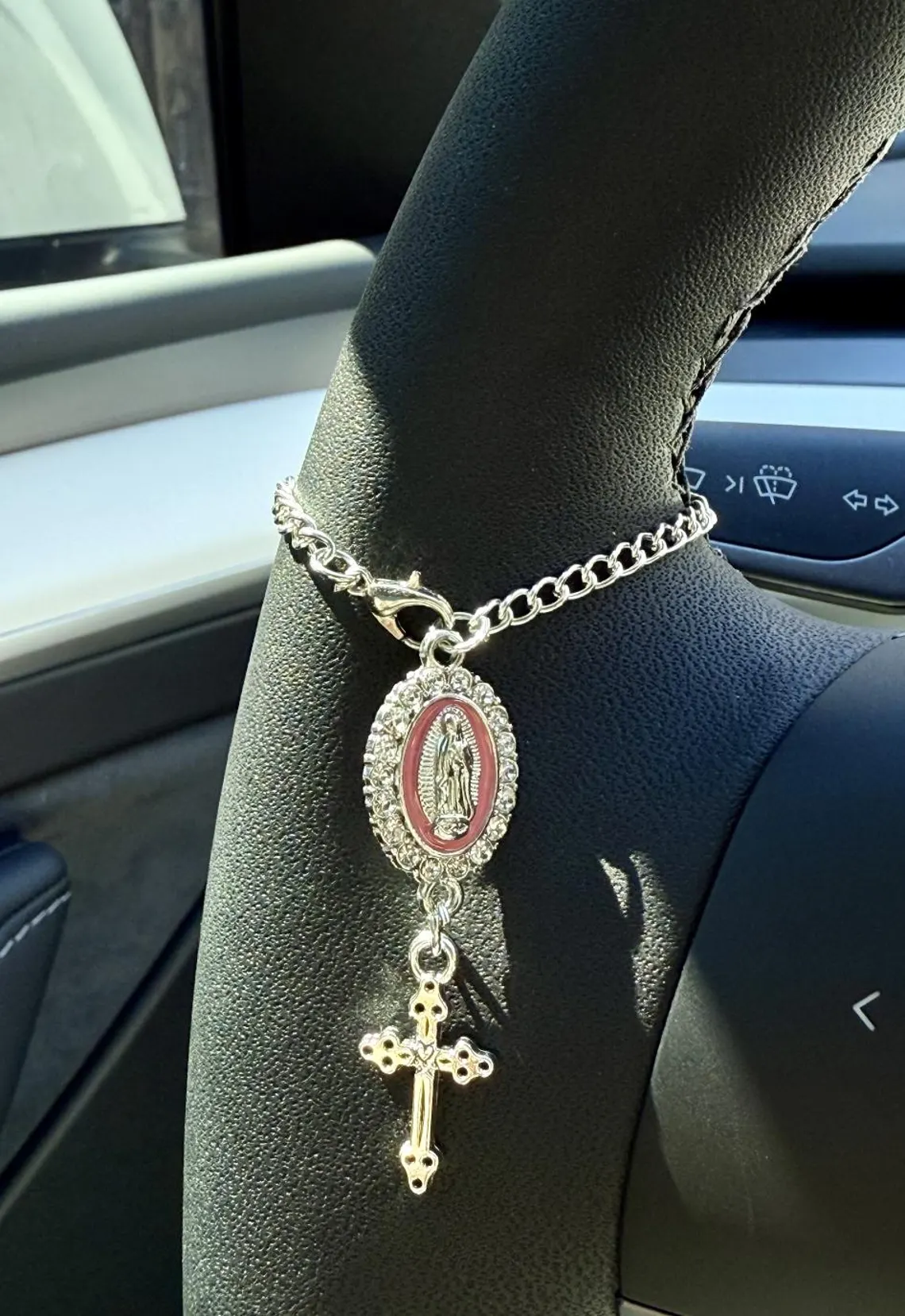 Custom Rosary Car Charm – Car Accessory in 6 Colors & 2 Finishes - Image 9