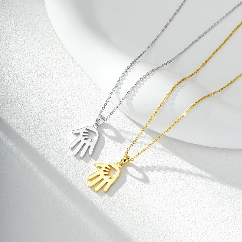 S925 Silver Handprint Pendant Necklace – Mother's Love Gift - Image 3