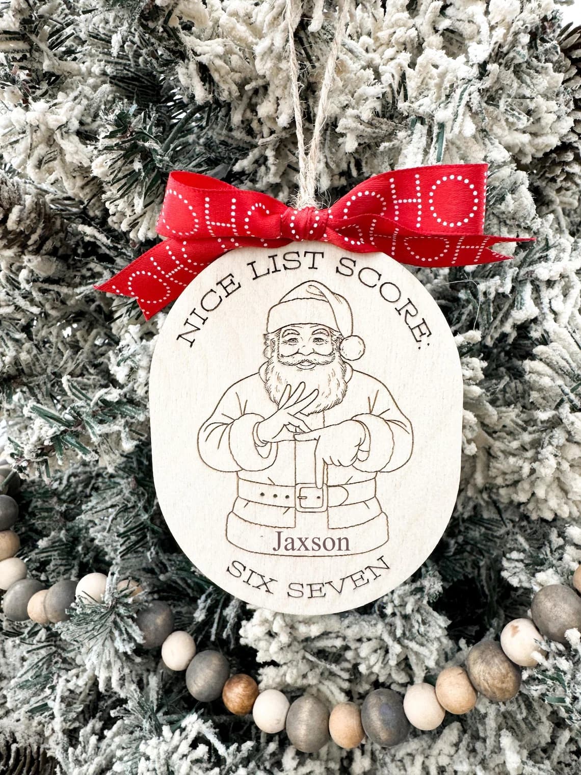 Funny “Six Seven” Santa Ornament | Personalized Christmas Gift - Image 6