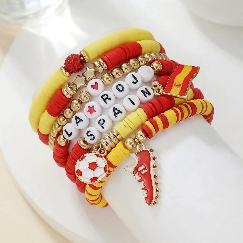 Custom Name Soccer Bracelet Stack – Fan Game Day Jewelry - Image 10