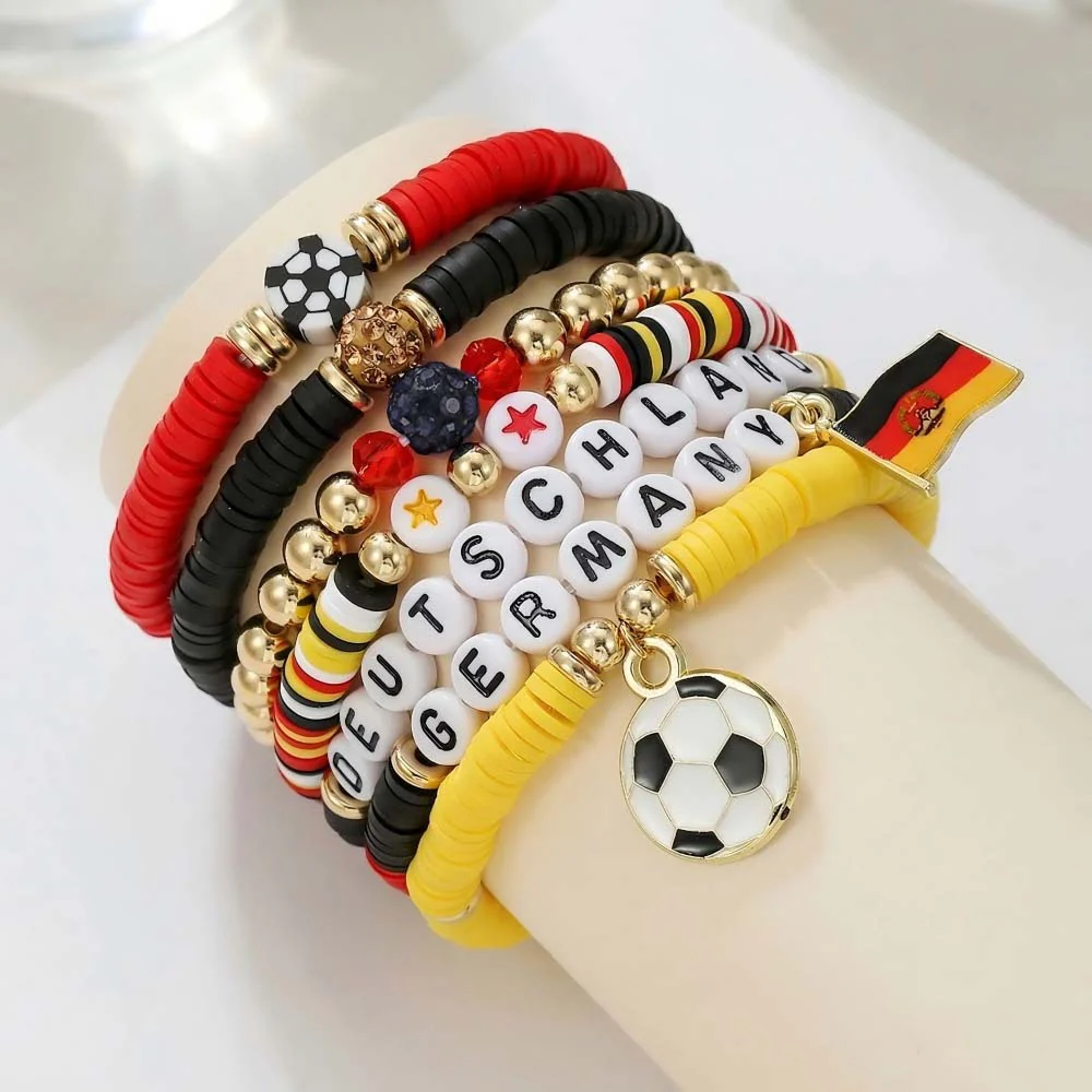 Custom Name Soccer Bracelet Stack – Fan Game Day Jewelry - Image 8