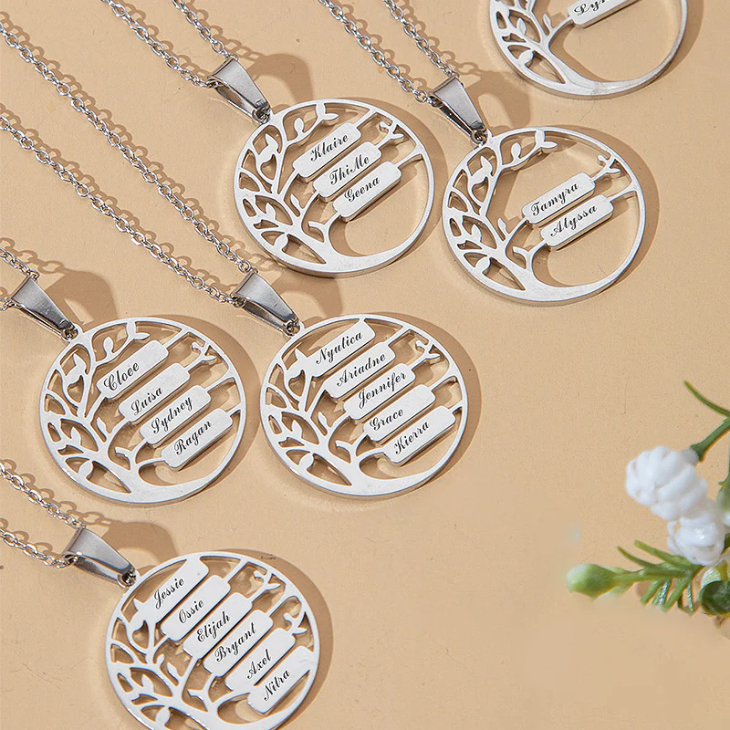 Tree of Life Necklace – Personalized Family Name Gift for Mom - Image 6