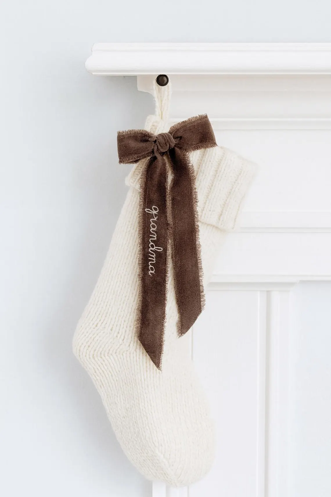 Velvet Embroidered Personalized Ribbon Bow | Custom Name Ribbon for Christmas & Weddings - Image 2