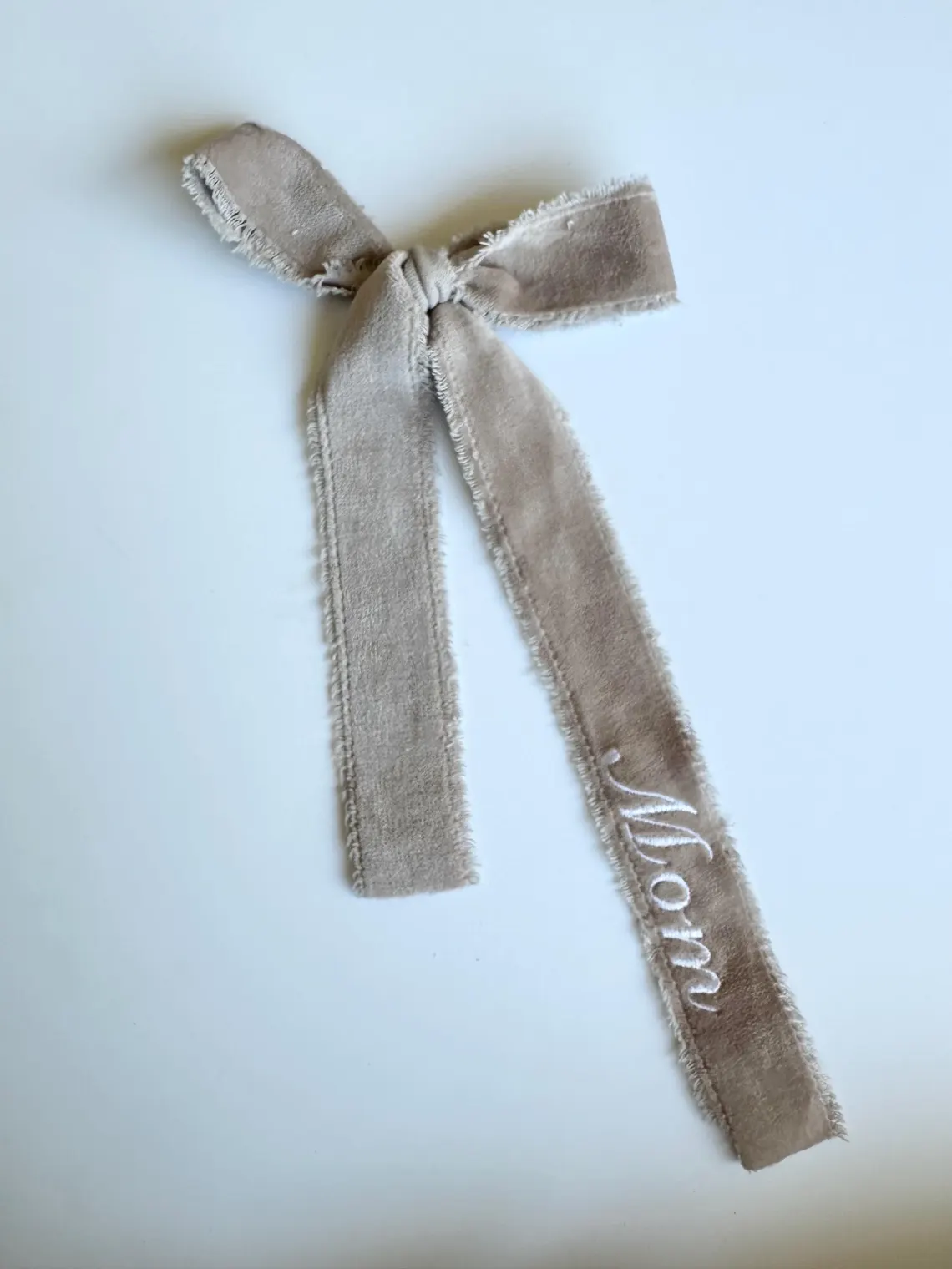 Velvet Embroidered Personalized Ribbon Bow | Custom Name Ribbon for Christmas & Weddings - Image 5